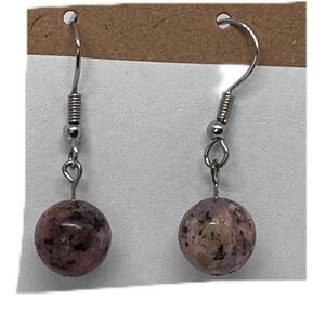 Rhodonite earrings handmade dainty
